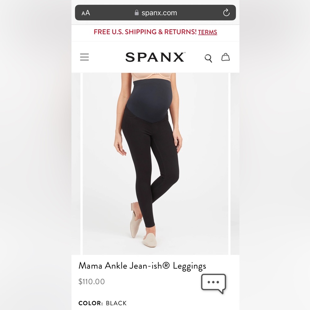 NWT SPANX Black Mama Ankle Jean-ish Leggings